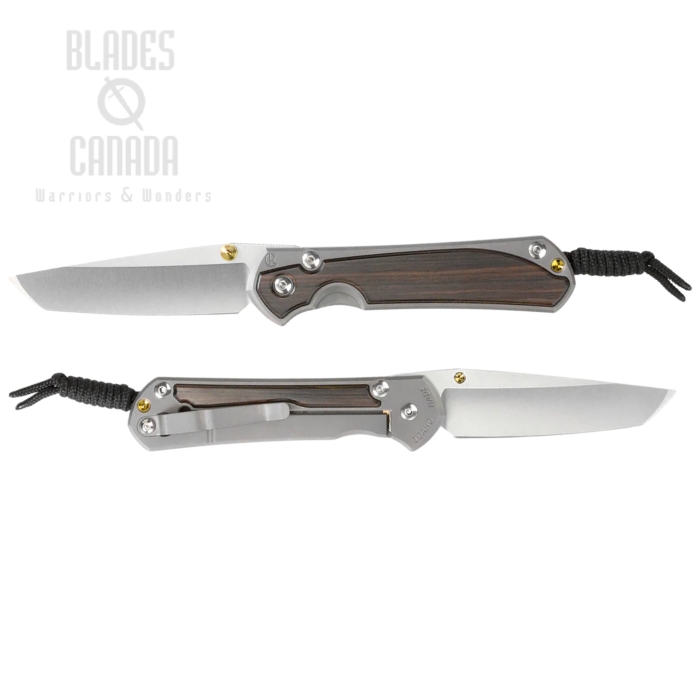 (image for) Chris Reeve Large Sebenza 31 Tanto Framelock Folding Knife, MagnaCut SW, Titanium Glass Blasted w/Macassar Ebony Inlay, L31-1134