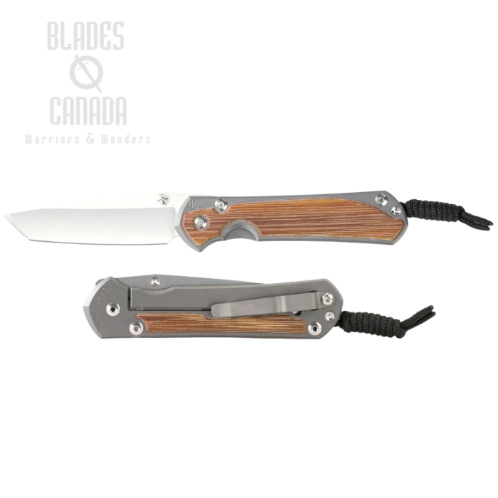 (image for) Chris Reeve Small Sebenza 31 Tanto Framelock Folding Knife, MagnaCut SW, Titanium Sand Blasted w/Natural Micarta, S31-1230