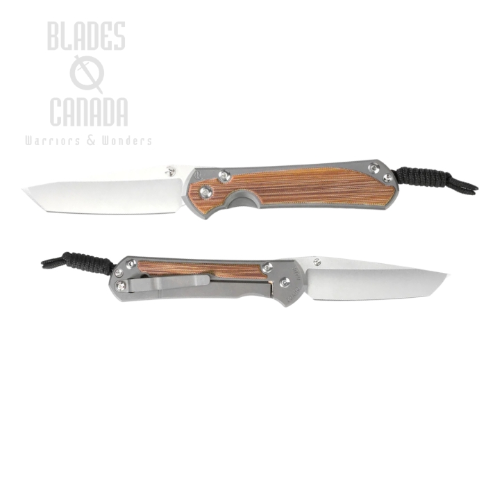 (image for) Chris Reeve Small Sebenza 31 Tanto Framelock Folding Knife, Magnacut SW, Titanium Glass Blasted w/Micarta Natural Inlay, S31-1234