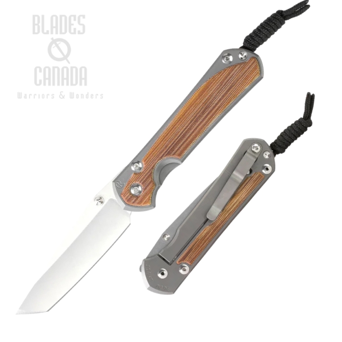 (image for) Chris Reeve Large Sebenza 31 Tanto Framelock Folding Knife, MagnaCut SW, Titanium Sand Blasted w/Natural Micarta Inlay, L31-1230