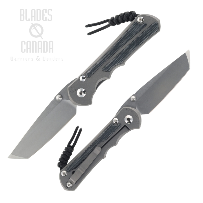 (image for) Chris Reeve Large Inkosi Tanto Framelock Folding Knife, Magnacut, Titanium Sandblasted w/Micarta Black Inlay, LIN-1044