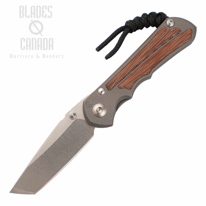 Chris Reeve Small Inkosi Tanto Framelock Folding Knife, Magnacut Stonewash, Titanium Sandblasted w/Micarta Natural Inlay, SIN-1046 (image for) Chris Reeve Small Inkosi Tanto Framelock Folding Knife, Magnacut Stonewash, Titanium Sandblasted w/Micarta Natural Inlay, SIN-1046