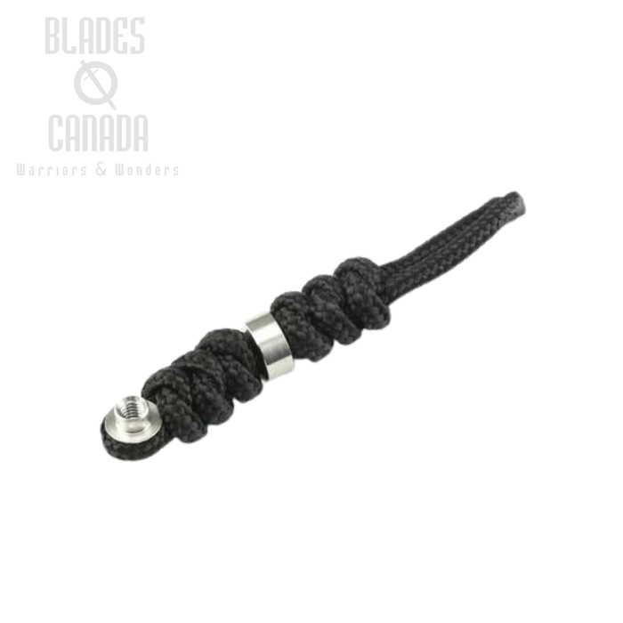 Chris Reeve Inkosi Large Lanyard, Black, Silver Bead, LIN-7003 Chris Reeve Inkosi Large Lanyard, Black, Silver Bead, LIN-7003