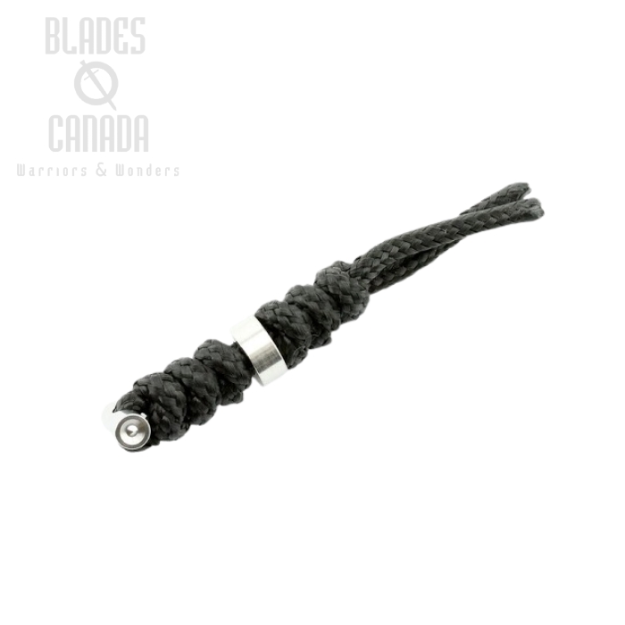 Chris Reeve Sebenza Large Lanyard, Black, Silver Bead