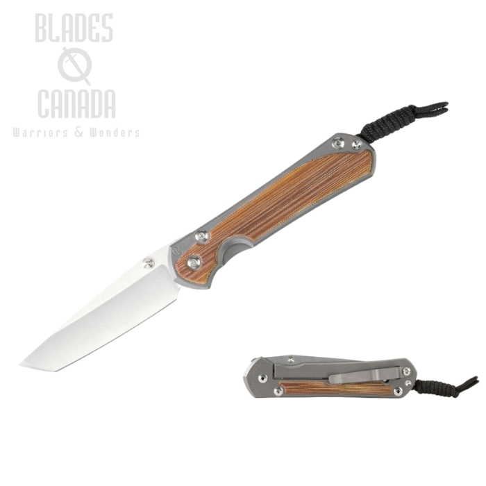 Chris Reeve Large Sebenza 31 Tanto Framelock Folding Knife, MagnaCut, Natural Micarta