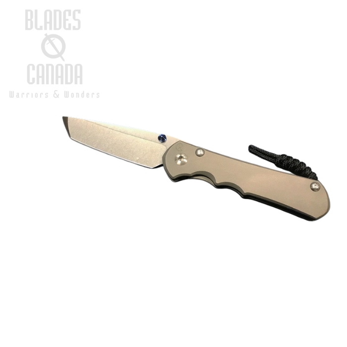 Chris Reeve Small Inkosi Tanto Framelock Folding Knife, CPM Magnacut, Titanium, SIN-1042
