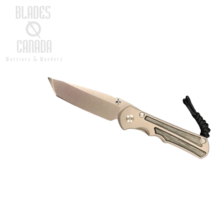 Chris Reeve Large Inkosi Tanto Framelock Folding Knife, Magnacut, Micarta Black