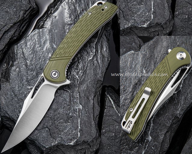 CIVIVI Dogma Flipper Folding Knife, D2, G10 OD Green, 2005A