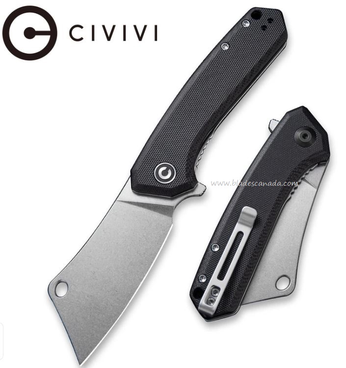 CIVIVI Mini Mastodon Flipper Folding Knife, G10 Black, 2011C