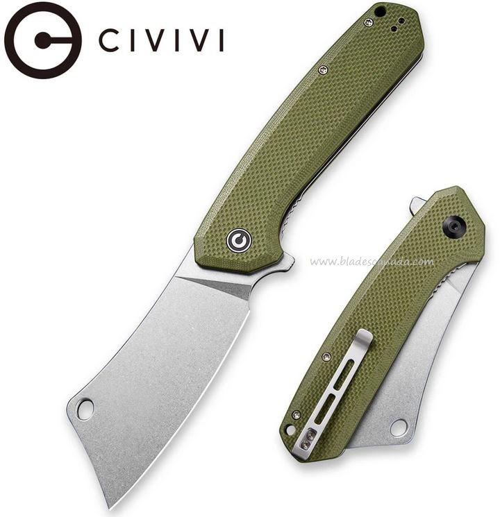 CIVIVI Mastodon Flipper Folding Knife, G10 OD Green, 2012A
