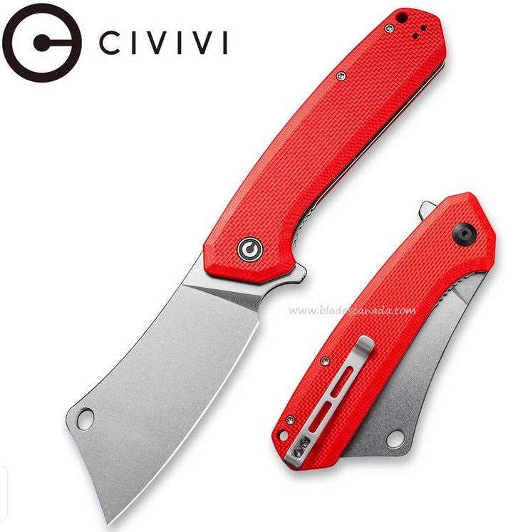 CIVIVI Mastodon Flipper Folding Knife, G10 Red, 2012B - Click Image to Close
