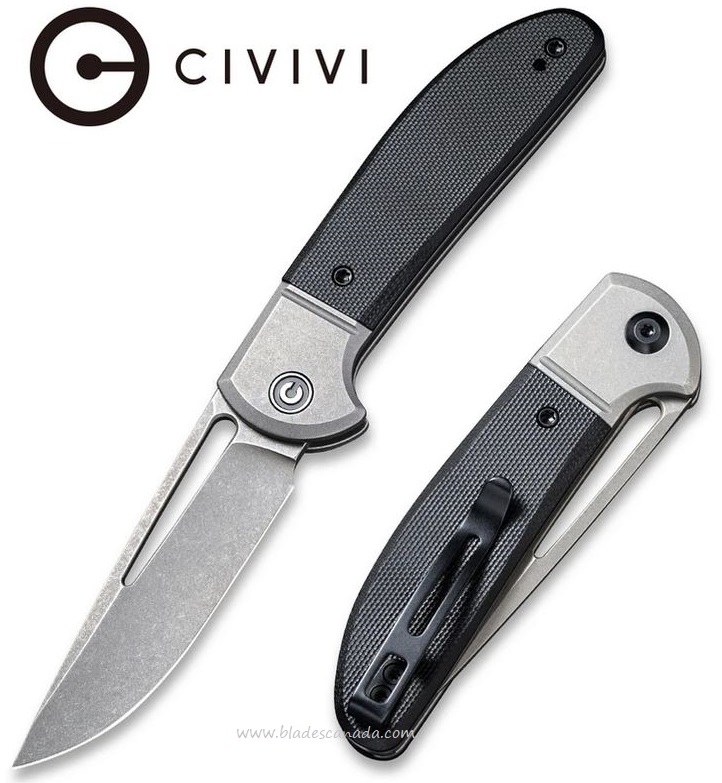 CIVIVI Trailblazer Slipjoint Folding Knife, 14C28N, G10 Black, 2018C - Click Image to Close