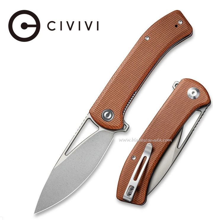 CIVIVI Riffle Flipper Folding Knife, 14C28N, Micarta, 2024A