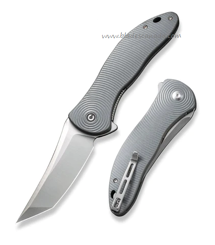CIVIVI Synergy4 Flipper Folding Knife, Nitro-V Satin, G10 Gray, 21018B-2