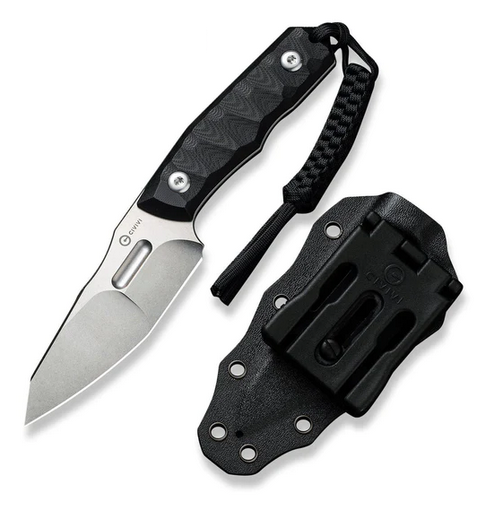 CIVIVI Propugnator Fixed Blade Knife, D2, G10 Black, Kydex Sheath, C23002-1