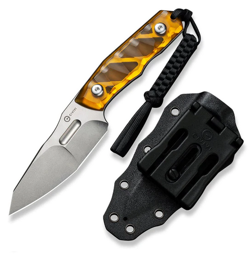 CIVIVI Propugnator Fixed Blade Knife, D2, Ultem Handle, Kydex Sheath, C23002-3