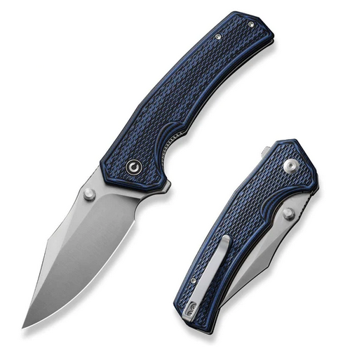 CIVIVI Vexillum Flipper Folding Knife, Nitro-V Satin, G10 Blue/Black, C23003D-3