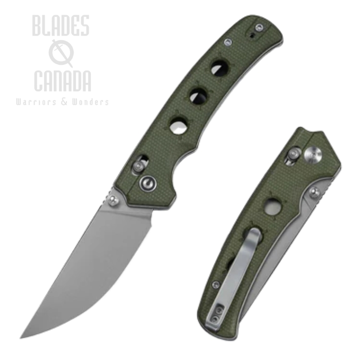 CIVIVI Noctis Crossbar Lock Folding Knife, Nitro-V Stonewash, Micarta Olive, C24020C-3