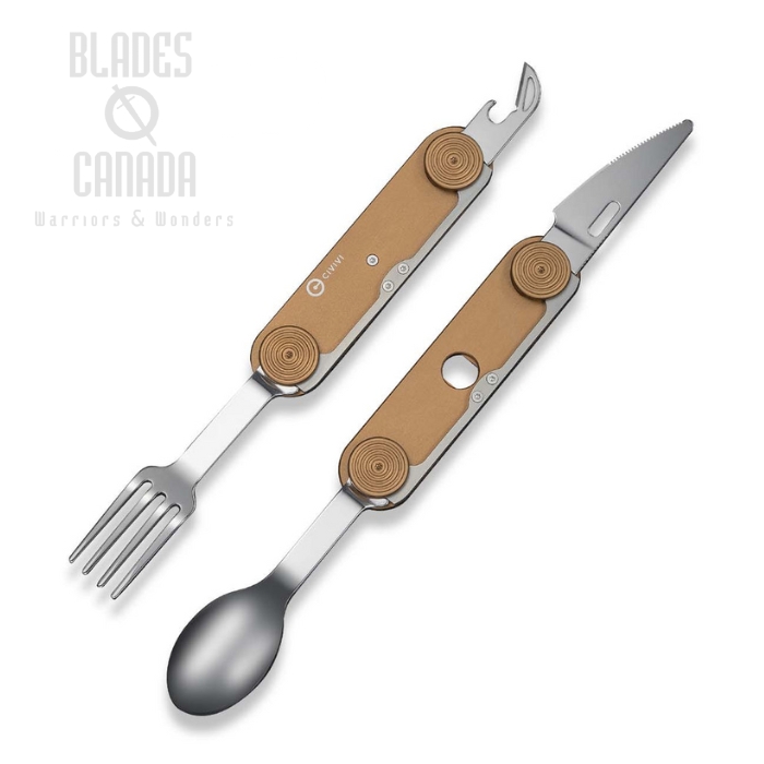 CIVIVI Partake 4-In-1 Multi-Tool Knife, Stainless Steel, Aluminum Coyote Brown, C24032C-2
