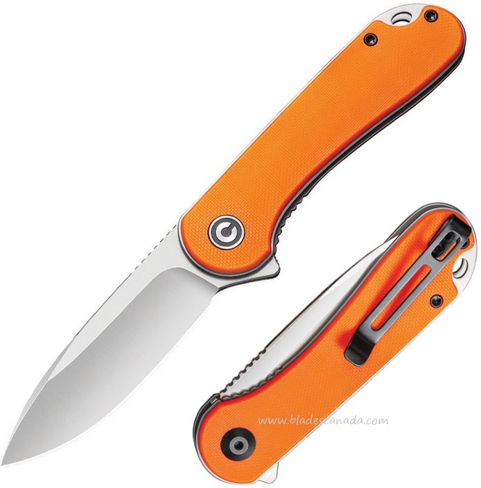 CIVIVI Elementum Flipper Folding Knife, D2, G10 Orange, 907R - Click Image to Close