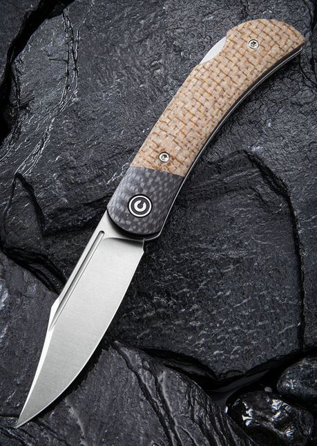CIVIVI Rustic Gent Folding Knife, D2, Micarta Tan, 914C - Click Image to Close