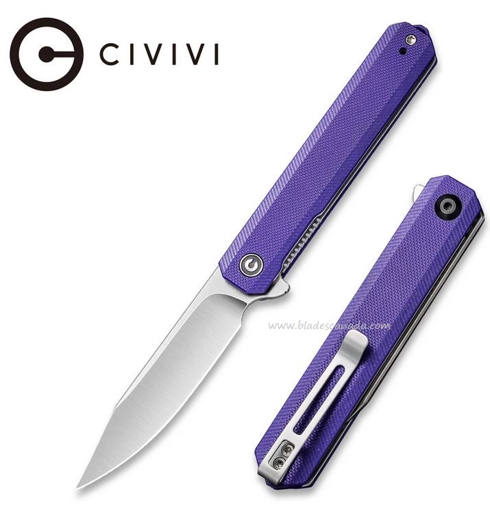 CIVIVI Chronic Flipper Folding Knife, G10 Purple, 917D - Click Image to Close