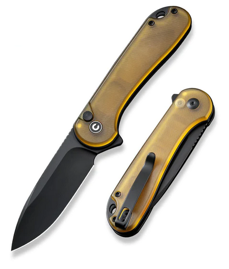 CIVIVI Elementum II Flipper Button Lock Knife, Nitro-V Black, Ultem, C18062P-8