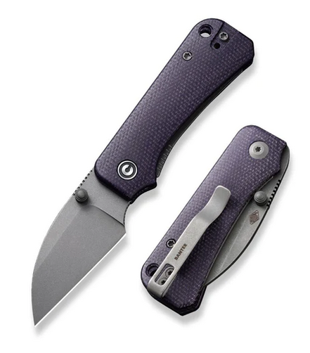 CIVIVI Baby Banter Folding Knife, Nitro-V SW Wharncliffe, Micarta Purple, C19068SC-2 CIVIVI Baby Banter Folding Knife, Nitro-V SW Wharncliffe, Micarta Purple, C19068SC-2