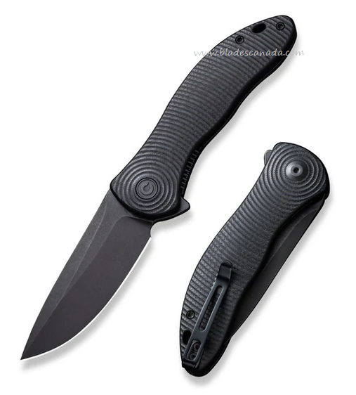 CIVIVI Synergy3 Flipper Folding Knife, Nitro-V Black, G10 Black Textured, C20075D-1