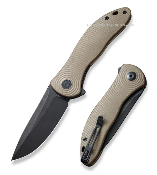 CIVIVI Synergy3 Flipper Folding Knife, Nitro-V Black, G10 Tan Textured, C20075D-2