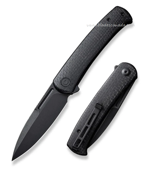 CIVIVI Caetus Flipper Folding Knife, 14C28N Black SW, Micarta Black, C21025C-2
