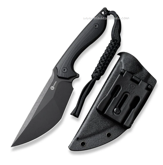 CIVIVI Concept 22 Fixed Blade Knife, D2 Black SW, G10 Black, Kydex Sheath, C21047-1