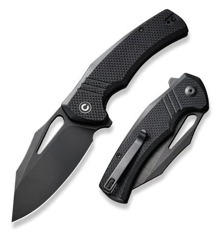 CIVIVI Bulltusk Flipper Folding Knife, 14C28N Black, G10 Black, C23017-1 CIVIVI Bulltusk Flipper Folding Knife, 14C28N Black, G10 Black, C23017-1