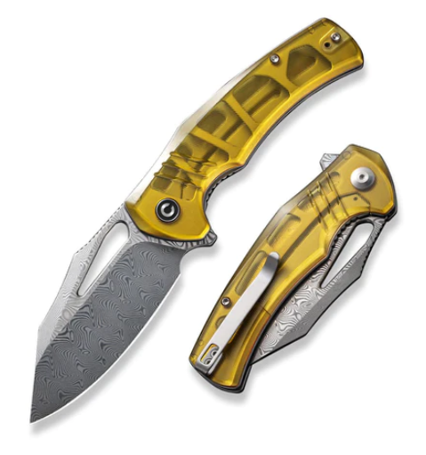 CIVIVI BullTusk Flipper Folding Knife, Damascus, Ultem Handle, C23017-DS1
