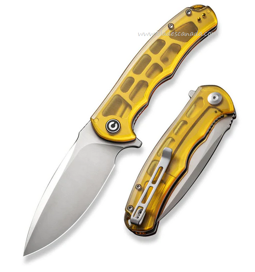 CIVIVI Praxis Flipper Folding Knife, Satin Blade, Ultem Handle, 803L