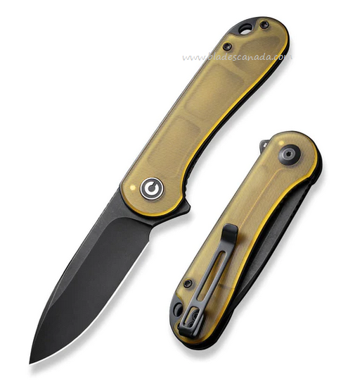 CIVIVI Elementum Flipper Folding Knife, D2 Black, Ultem Handle, C907A-5