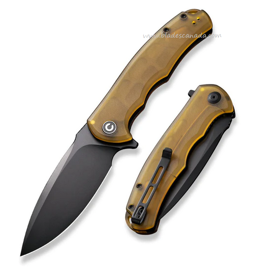 CIVIVI Praxis Flipper Folding Knife, Black Blade, Ultem Handle, C803M