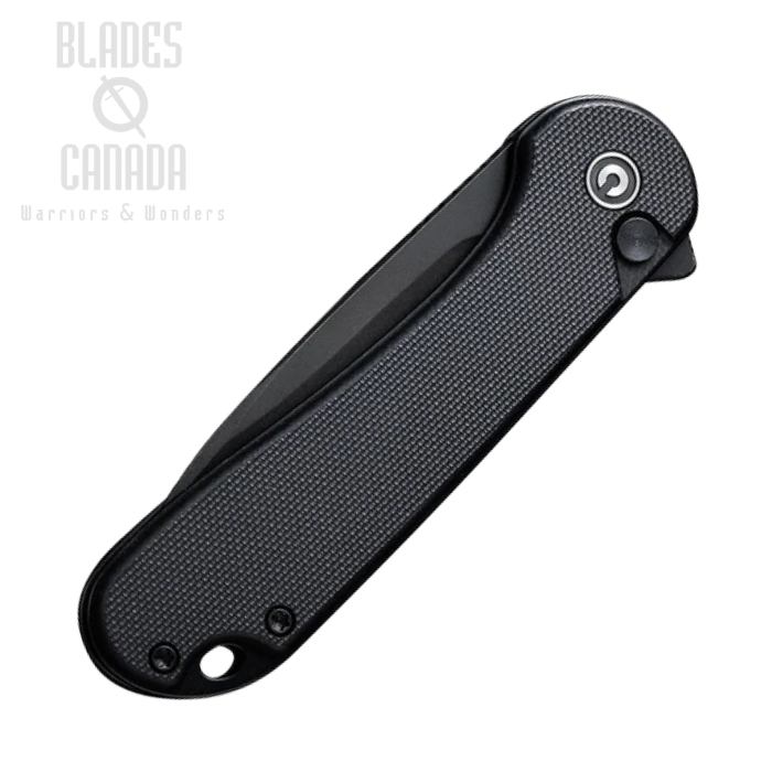 (image for) CIVIVI Button Lock Elementum II Flipper Folding Knife, Nitro-V SW, G10 Black, C18062P-1