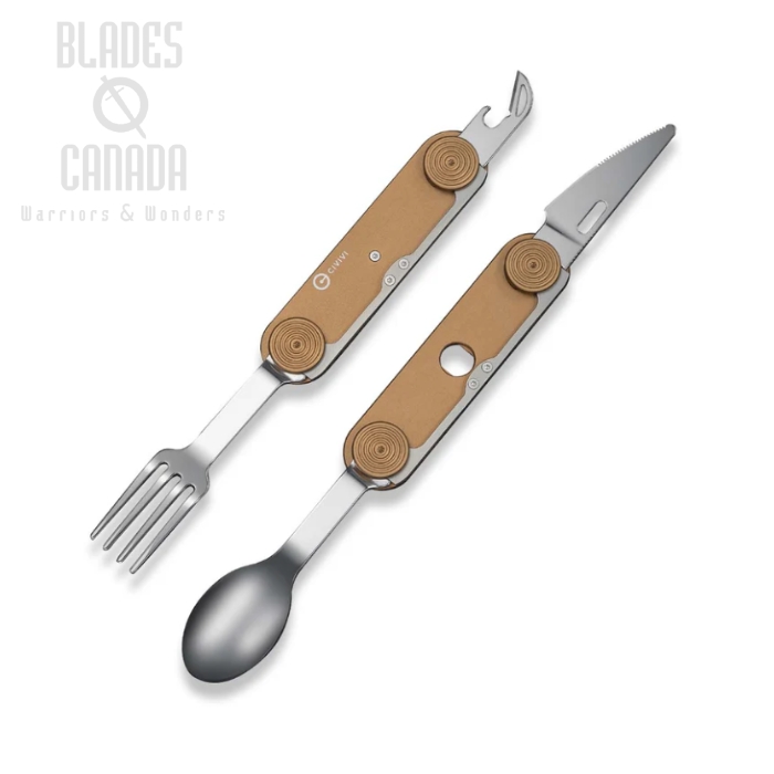 CIVIVI Partake 4-In-1 Multi-Tool Knife, Stainless Steel, Aluminum Coyote Brown, C24032C-2