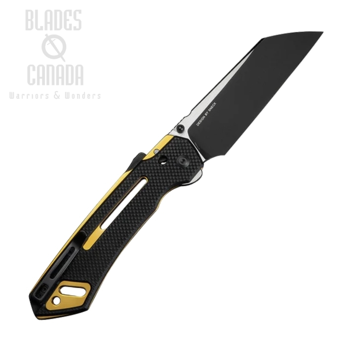 (image for) CIVIVI Buster FG Superlock Folding Knife, Nitro-V Black SW, G10 Black/Golden, C24052-1