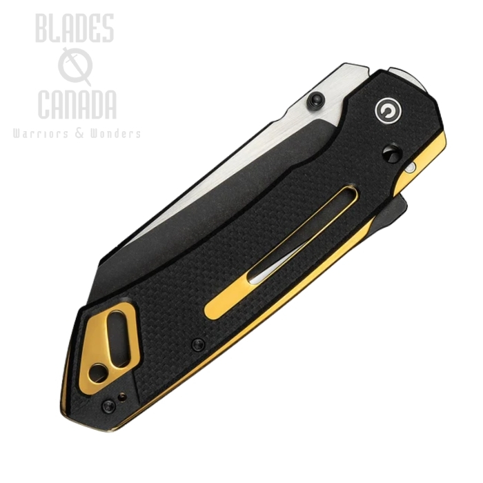 (image for) CIVIVI Buster FG Superlock Folding Knife, Nitro-V Black SW, G10 Black/Golden, C24052-1