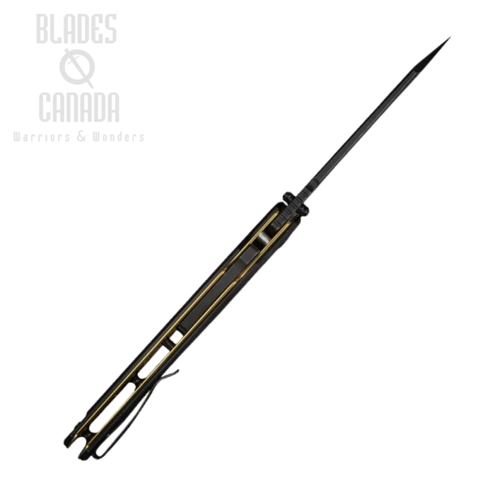 (image for) CIVIVI Buster FG Superlock Folding Knife, Nitro-V Black SW, G10 Black/Golden, C24052-1