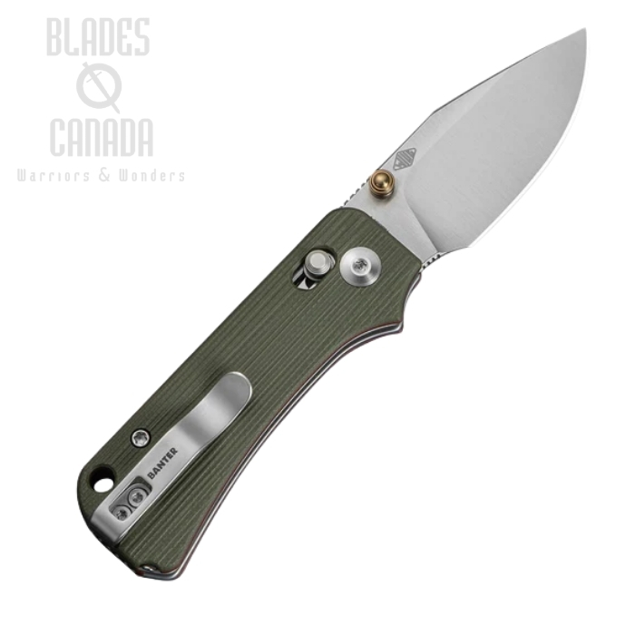(image for) CIVIVI Baby Banter 2 Crossbar Lock Folding Knife, 14C28N Satin, G10 Green, C24074-1