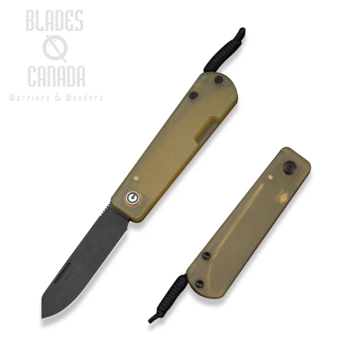 CIVIVI Slippy Sendy Slipjoint Folding Knife, Nitro-V Black SW, Ultem Yellow, C24075A-1