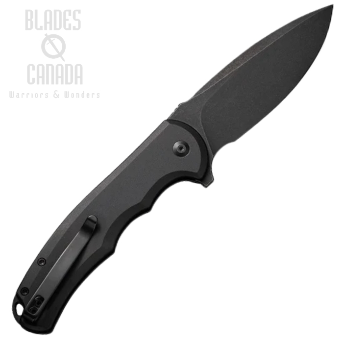 (image for) CIVIVI Praxis Flipper Button Lock Knife, Nitro-V Black, Aluminum Black, 18026E-1