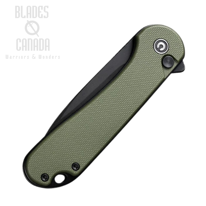 (image for) CIVIVI Button Lock Elementum II Flipper Folding Knife, Nitro-V Black SW, G10 OD Green, C18062P-3