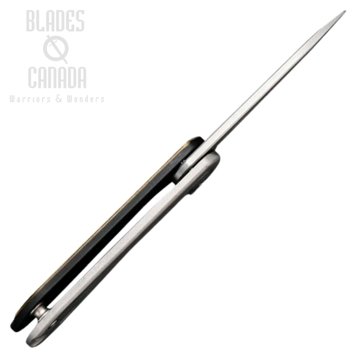 (image for) CIVIVI Mini Elementum Flipper Framelock Knife, 14C28N, Brass/Stainless, 18062Q-1