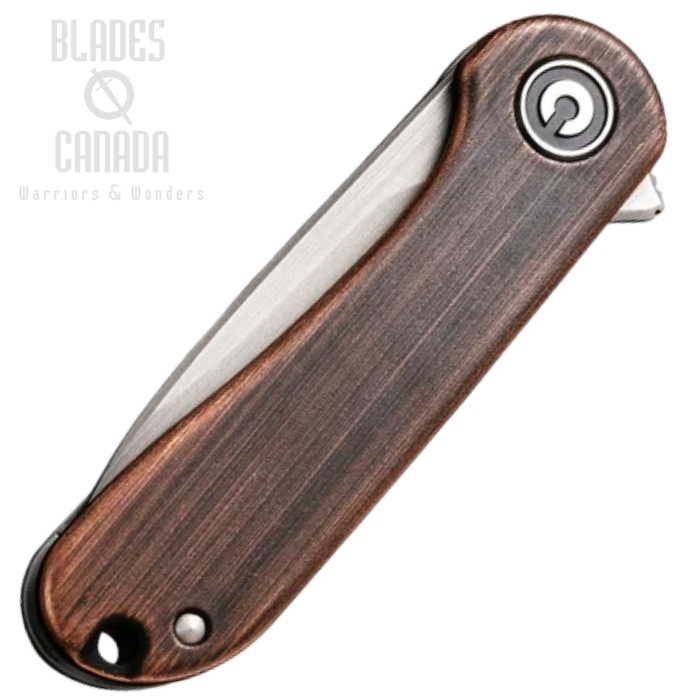 (image for) CIVIVI Mini Elementum Flipper Framelock Knife, 14C28N, Copper/Stainless Handle, C18062Q-2