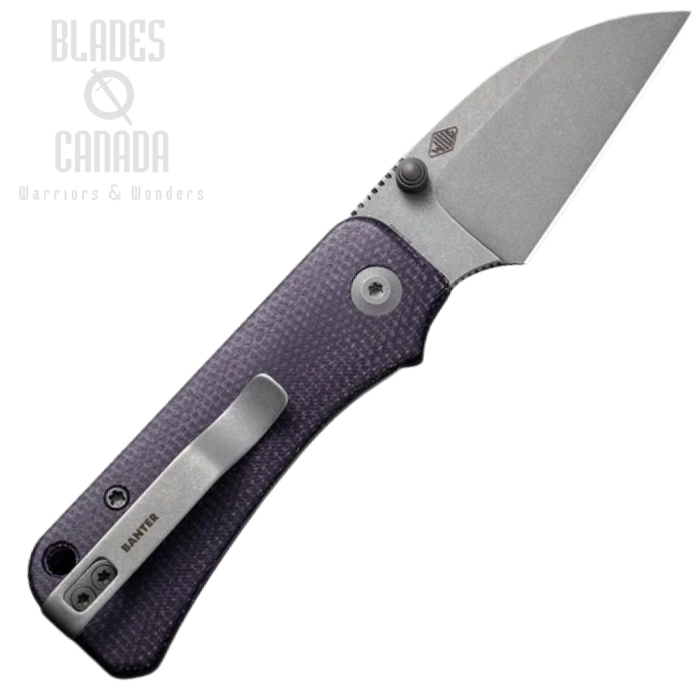 (image for) CIVIVI Baby Banter Folding Knife, Nitro-V SW Wharncliffe, Micarta Purple, C19068SC-2