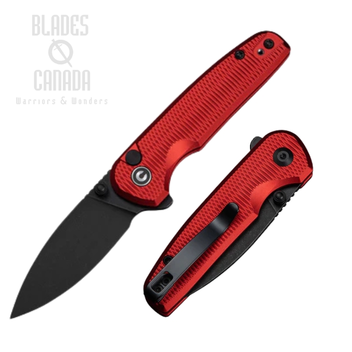 CIVIVI Mini Shakan Flipper Button Lock Knife, Nitro-V Black SW, Aluminum Nitro-V, C20052F-2